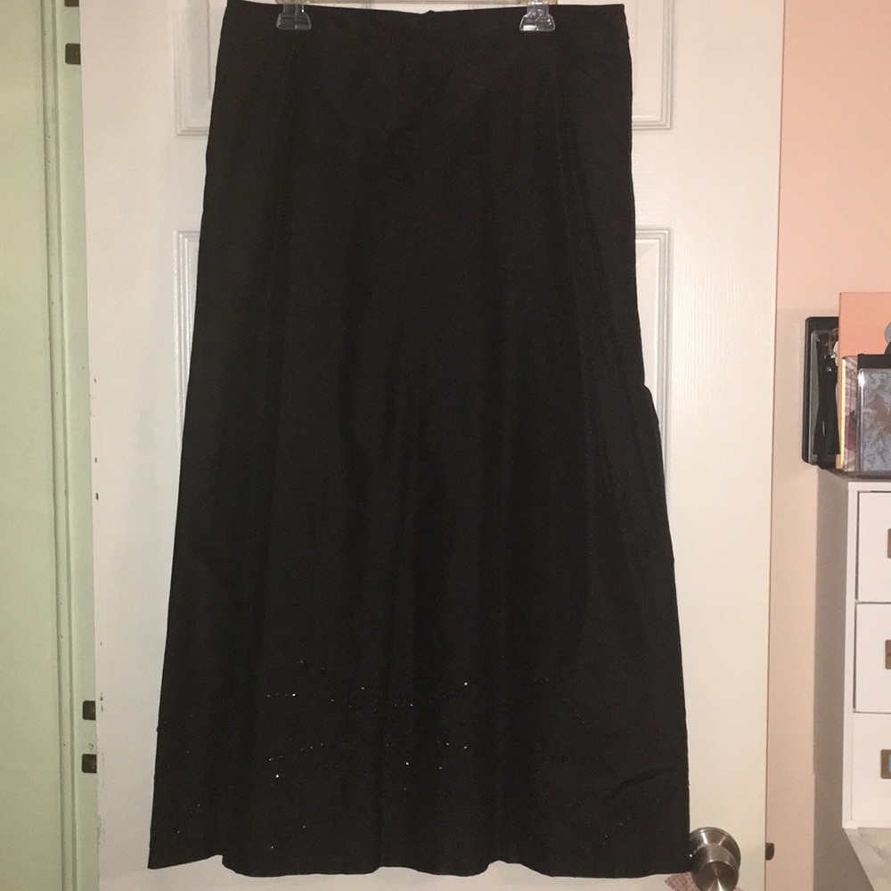 French Connection Black Silk Taffeta Skirt Size 10